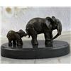 Image 1 : Bronze Mother and Child African Elephant Animal Kingdom Sculpture by Barye