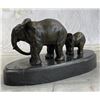 Image 3 : Bronze Mother and Child African Elephant Animal Kingdom Sculpture by Barye