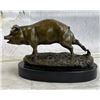 Image 3 : Signed Barye Farm Animal Pet Pig Bronze Marble Base Sculpture