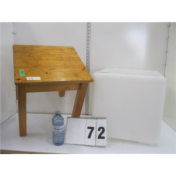 Wooden End Table / Ikea Plastic End Table