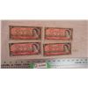 Image 1 : (4) $2 Bills - 1954 (poor condition)