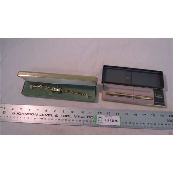 Fancy watch with parker pen