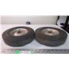 Image 3 : (2) replacement tires + rims for 2 wheel cart