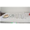 Image 1 : Box with clear glass, misc kitchen items