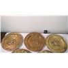 Image 2 : (5) Wall hanging alloy plates - 14" round