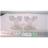 Image 1 : pair of 1930's clear glass candle holders