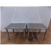 Image 1 : (2) end tables - glass topped metal frame - 27x22 - 21"Tall