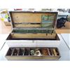 Image 1 : *Vintage wooden tool box - with various old tools - 32"x12x12