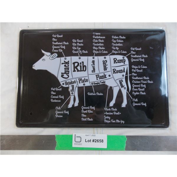 Cow Meat tin sign