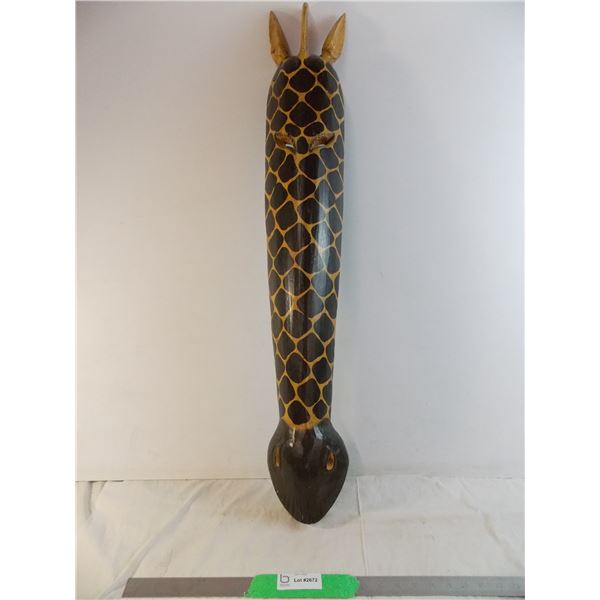 Carved Tiki Mask - giraffe (driftwood?) - 39" long