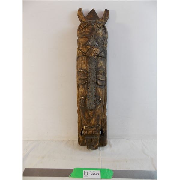 Carved Tiki Mask (driftwood?) - 2ft long