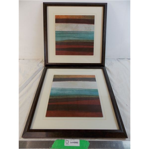 (2) Framed art - 19  square