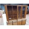 Image 2 : *Heavy China Cabinet (lighted with 4 glass shelves inside) + wooden cabinet with 7 drawers - 66"L, 1