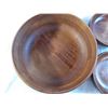 Image 2 : Large wooden salad bowl with fork and spoon + 4 serving bowls