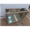 Image 3 : Metal Cabinet with 4 glass shelves and glass top + sliding glass doors - 4ft wide, 38" tall - 13" de