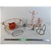 Image 1 : metal kitchen racks + large red tree ornament