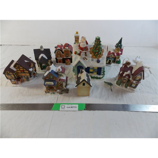 Ceramic Christmas village pieces