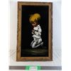 Image 1 : Painting on felt - boy praying - 23" tall