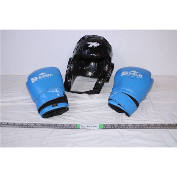 Stack Boxing Gloves and Helmet