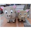 *Wooden pig planter + wood piggy bank