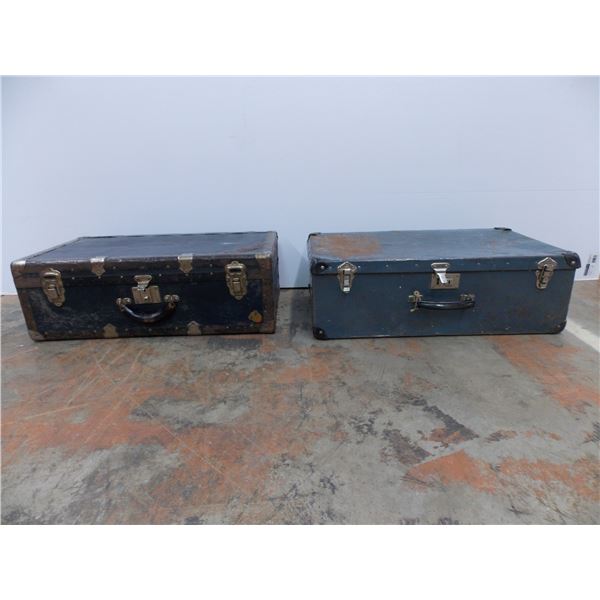 *(2) metal suitcases