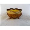 Image 4 : Cream + Sugar serving tray set, candy dishes, amber bowl