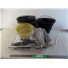 Image 1 : (3) Rubber pails (heavy) + paint roller handles