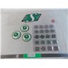 Image 1 : Saskatchewan Roughriders Vintage Buttons, Page of Tokens, Acrylic sign?