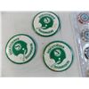 Image 2 : Saskatchewan Roughriders Vintage Buttons, Page of Tokens, Acrylic sign?