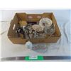 Image 1 : Box of vintage silverware cutlery + misc glassware