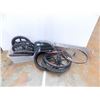 Image 1 : *Lot of damaged bike + wheelchair tires + (2) metal rack shelves