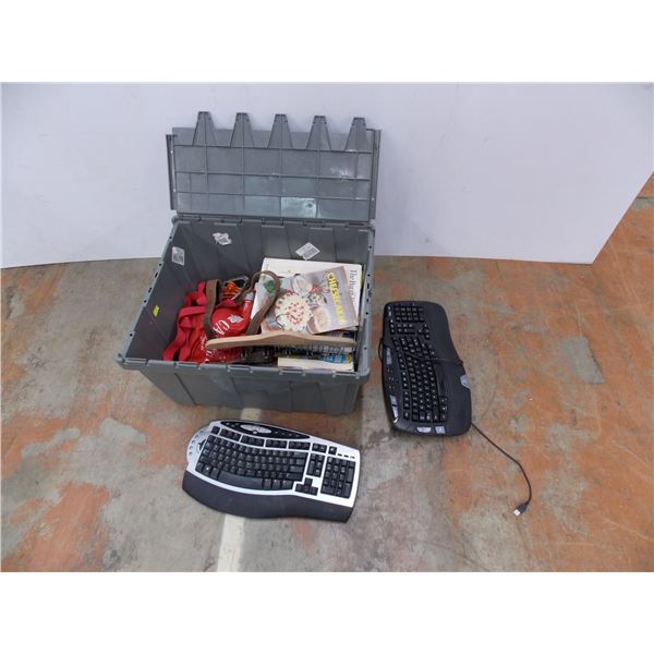 *Grey Tote with books + keyboards