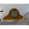 Image 3 : Solid wood carved ducks, small mantle clock, glass paperweight