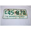 Image 2 : Saskatchewan 1974 License Plate