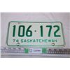 Image 1 : Saskatchewan 1974 License Plate