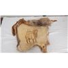 Image 2 : Tanned Elk (or deer) artwork on hide - signed Kathy Loyelond? - wall hanging 20x20