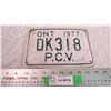 Image 1 : 1977 ONT PCU License plate