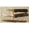 Image 2 : (3) Vintage wood handled knives - stamped speck, 0G1
