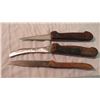 Image 6 : (3) Vintage wood handled knives - stamped speck, 0G1