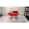 Image 1 : Doll Carriage - metal - with top - 19" long