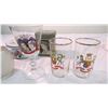 Image 4 : Tin, clear glass pitcher, royal wedding ale sealed bottle, misc royalty in box