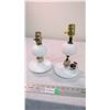 Image 1 : (2) Milk Glass Lamps (no shades)