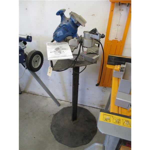 Electric Chainsaw sharpener (on home made stand) Powerfist