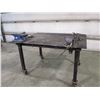 Image 1 : 60x48 work table on casters with anvil + vise - 36" tall