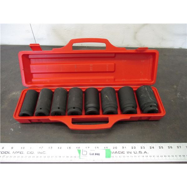 Westward deep sockets 3/4 Standard - in case 1"-1.5"