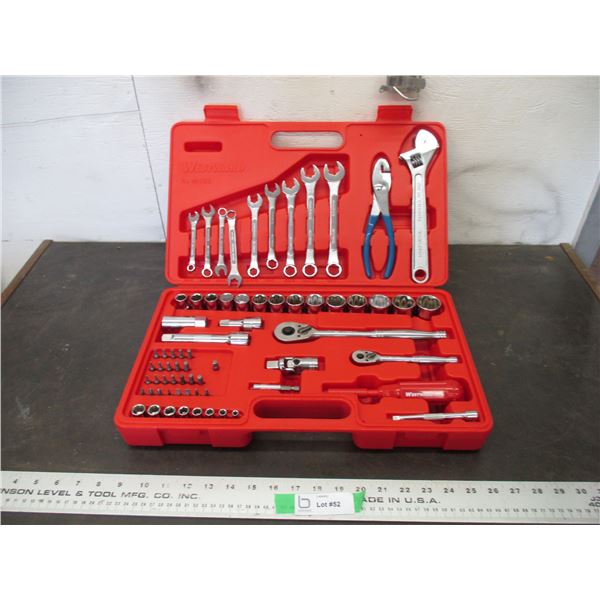 Westward combination socket wrench set in case - Standard+metric - complete