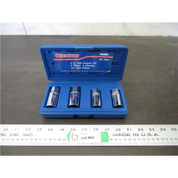 Westward 5 piece stud remover set in case