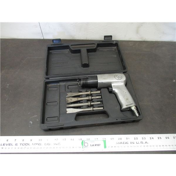 Chicago Pneumatic air chisel with bits + case (working)