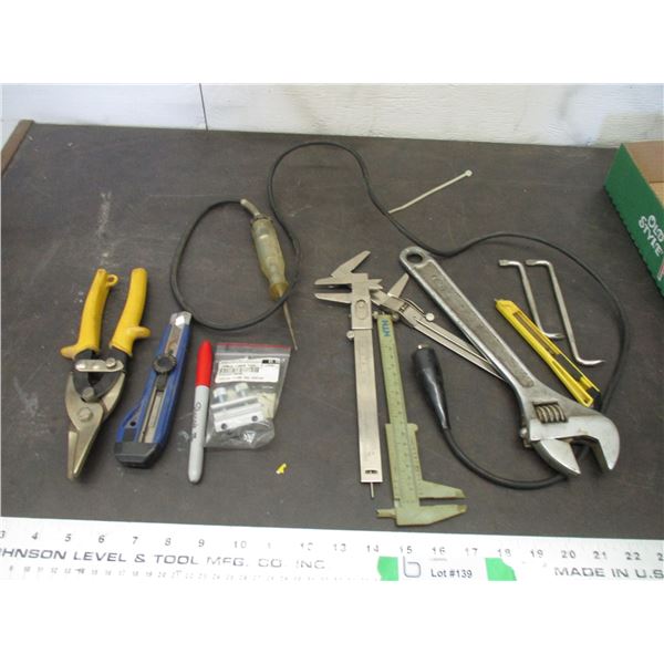 Calipers + misc hand tools