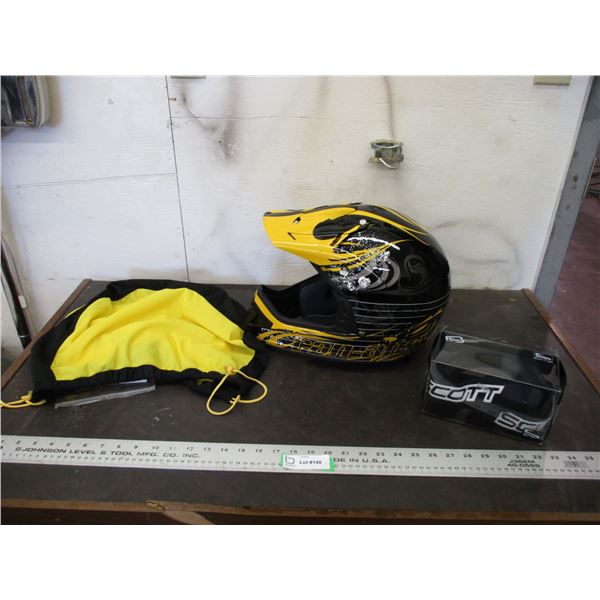 (New) Can Am helmet with bag + goggles XL Bodnarus Auctioneering